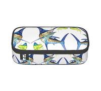 LKLDDPZB Fish Art Print High-Capacity Layered Pencil Bag - Full Print Design, Durable Oxford Cloth Construction, Versatile and Organized Solution for Your Stationery and Accessories