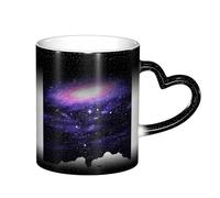 LKLDDPZB Galaxy Space Art Print Heat Changing Coffee Mug â€“11 Oz Magic Color Changing Mug, Ceramic Thermal Reactive Cup for Men and Women
