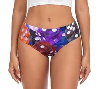 LKLDDPZB Games Dice Set Women'S Briefs - All-Over Print, Ultra-Comfortable With 4-Way Stretch For Everyday Wear Black