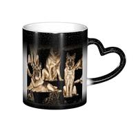 LKLDDPZB German Shepherd Dog Print Heat Changing Coffee Mug â€“11 Oz Magic Color Changing Mug, Ceramic Thermal Reactive Cup for Men and Women