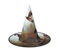 LKLDDPZB Hunting Flying Wild Printed Halloween Witch Hat For Women And Men Pointy Hat Decoration Cosplay