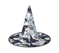 LKLDDPZB Killer Whale Printed Halloween Witch Hat For Women And Men Pointy Hat Decoration Cosplay