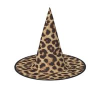 LKLDDPZB Leopard Pattern Printed Halloween Witch Hat For Women And Men Pointy Hat Decoration Cosplay