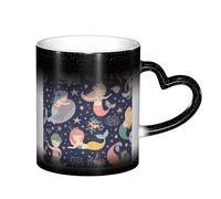 LKLDDPZB Mermaid in The Ocean Print Heat Changing Coffee Mug â€“11 Oz Magic Color Changing Mug, Ceramic Thermal Reactive Cup for Men and Women