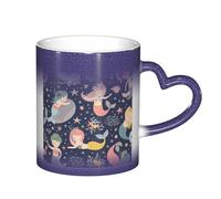 LKLDDPZB Mermaid in The Ocean Print Heat Changing Coffee Mug â€“11 Oz Magic Color Changing Mug, Ceramic Thermal Reactive Cup for Men and Women
