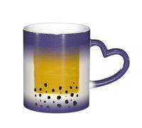 LKLDDPZB Mustard Yellow and Black Print Heat Changing Coffee Mug â€“11 Oz Magic Color Changing Mug, Ceramic Thermal Reactive Cup for Men and Women