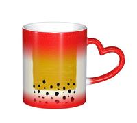 LKLDDPZB Mustard Yellow and Black Print Heat Changing Coffee Mug â€“11 Oz Magic Color Changing Mug, Ceramic Thermal Reactive Cup for Men and Women