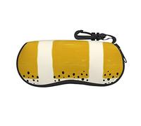 LKLDDPZB Mustard Yellow And Black Print Ultra-Lightweight & Portable Soft-Shell Glasses Case (Horizontal Design) â€“ Full-Frame Double-Sided Print With Chloroprene Rubber Material