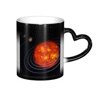 LKLDDPZB Outer Space Galaxy Solar System Print Heat Changing Coffee Mug â€“11 Oz Magic Color Changing Mug, Ceramic Thermal Reactive Cup for Men and Women