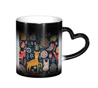 LKLDDPZB Owl Rabbit Birds Fox Print Heat Changing Coffee Mug â€“11 Oz Magic Color Changing Mug, Ceramic Thermal Reactive Cup for Men and Women