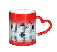 LKLDDPZB Penguin Print Heat Changing Coffee Mug â€“11 Oz Magic Color Changing Mug, Ceramic Thermal Reactive Cup for Men and Women