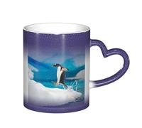 LKLDDPZB Penguin Print Heat Changing Coffee Mug â€“11 Oz Magic Color Changing Mug, Ceramic Thermal Reactive Cup for Men and Women