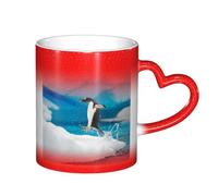LKLDDPZB Penguin Print Heat Changing Coffee Mug â€“11 Oz Magic Color Changing Mug, Ceramic Thermal Reactive Cup for Men and Women