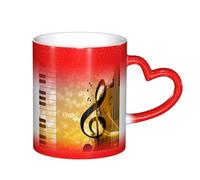 LKLDDPZB Piano Violin Music Notes Print Heat Changing Coffee Mug â€“11 Oz Magic Color Changing Mug, Ceramic Thermal Reactive Cup for Men and Women