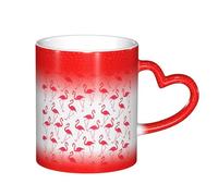 LKLDDPZB Pink Flamingo Pattern Print Heat Changing Coffee Mug –11 Oz Magic Color Changing Mug, Ceramic Thermal Reactive Cup for Men and Women