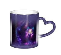 LKLDDPZB Purple Butterfly Print Heat Changing Coffee Mug â€“11 Oz Magic Color Changing Mug, Ceramic Thermal Reactive Cup for Men and Women