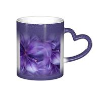 LKLDDPZB Purple Lily Flowers Print Heat Changing Coffee Mug â€“11 Oz Magic Color Changing Mug, Ceramic Thermal Reactive Cup for Men and Women
