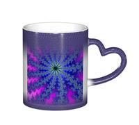 LKLDDPZB Purple Photo in Tie Dye Print Heat Changing Coffee Mug â€“11 Oz Magic Color Changing Mug, Ceramic Thermal Reactive Cup for Men and Women