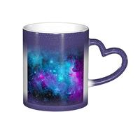 LKLDDPZB Purple Star Sky Print Heat Changing Coffee Mug â€“11 Oz Magic Color Changing Mug, Ceramic Thermal Reactive Cup for Men and Women