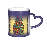 LKLDDPZB Rainbow Pineapple Print Heat Changing Coffee Mug â€“11 Oz Magic Color Changing Mug, Ceramic Thermal Reactive Cup for Men and Women