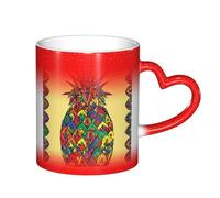 LKLDDPZB Rainbow Pineapple Print Heat Changing Coffee Mug â€“11 Oz Magic Color Changing Mug, Ceramic Thermal Reactive Cup for Men and Women