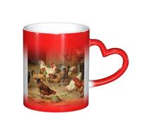 LKLDDPZB Roast Chicken Hen Farm Print Heat Changing Coffee Mug â€“11 Oz Magic Color Changing Mug, Ceramic Thermal Reactive Cup for Men and Women