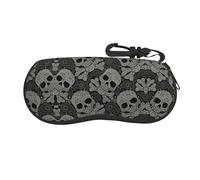 LKLDDPZB Skull Print Ultra-Lightweight & Portable Soft-Shell Glasses Case (Horizontal Design) â€“ Full-Frame Double-Sided Print With Chloroprene Rubber Material