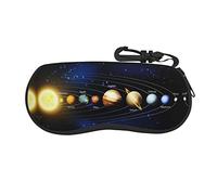 LKLDDPZB Solar System Print Ultra-Lightweight & Portable Soft-Shell Glasses Case (Horizontal Design) â€“ Full-Frame Double-Sided Print With Chloroprene Rubber Material