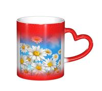 LKLDDPZB Spring Daisy Flowers Print Heat Changing Coffee Mug â€“11 Oz Magic Color Changing Mug, Ceramic Thermal Reactive Cup for Men and Women