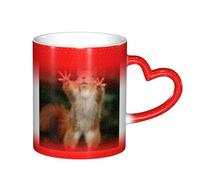 LKLDDPZB Squirrel Funny Animal Print Heat Changing Coffee Mug â€“11 Oz Magic Color Changing Mug, Ceramic Thermal Reactive Cup for Men and Women