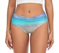 LKLDDPZB Starfish Ocean Beach Women'S Briefs - All-Over Print, Ultra-Comfortable With 4-Way Stretch For Everyday Wear Black
