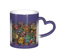 LKLDDPZB Sugar Skulls Print Print Heat Changing Coffee Mug â€“11 Oz Magic Color Changing Mug, Ceramic Thermal Reactive Cup for Men and Women