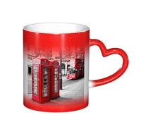 LKLDDPZB Telephone Booth Print Heat Changing Coffee Mug â€“11 Oz Magic Color Changing Mug, Ceramic Thermal Reactive Cup for Men and Women