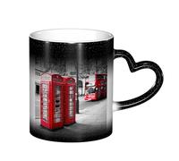 LKLDDPZB Telephone Booth Print Heat Changing Coffee Mug –11 Oz Magic Color Changing Mug, Ceramic Thermal Reactive Cup for Men and Women