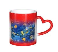 LKLDDPZB Tropical Fishes Print Heat Changing Coffee Mug –11 Oz Magic Color Changing Mug, Ceramic Thermal Reactive Cup for Men and Women