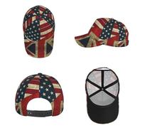 LKLDDPZB USA UK Flag Baseball Cap with Full-Print Design - Durable, Lightweight, and Adjustable for Everyday Use Black
