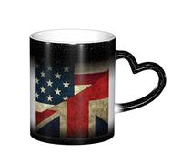 LKLDDPZB USA UK Flag Print Heat Changing Coffee Mug â€“11 Oz Magic Color Changing Mug, Ceramic Thermal Reactive Cup for Men and Women