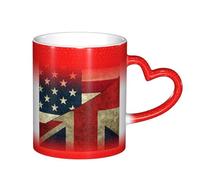 LKLDDPZB USA UK Flag Print Heat Changing Coffee Mug â€“11 Oz Magic Color Changing Mug, Ceramic Thermal Reactive Cup for Men and Women