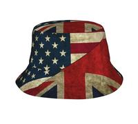 LKLDDPZB USA UK Flag Stylish Bucket Hat with All-Over Print - Lightweight, Uv Protection for Outdoor Adventures Black