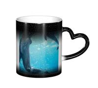 LKLDDPZB Winter The Dolphin Print Heat Changing Coffee Mug â€“11 Oz Magic Color Changing Mug, Ceramic Thermal Reactive Cup for Men and Women