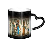 LKLDDPZB Women in Ancient Egypt Print Heat Changing Coffee Mug â€“11 Oz Magic Color Changing Mug, Ceramic Thermal Reactive Cup for Men and Women