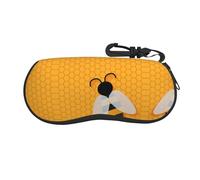 LKLDDPZB Yellow Cute Animal Print Ultra-Lightweight & Portable Soft-Shell Glasses Case (Horizontal Design) – Full-Frame Double-Sided Print With Chloroprene Rubber Material