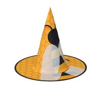 LKLDDPZB Yellow Cute Animal Printed Halloween Witch Hat For Women And Men Pointy Hat Decoration Cosplay