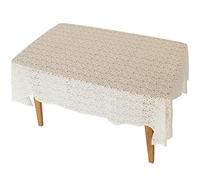 LKLNCXC Tablecloth Lace Dining Table Cloth Rustic Floral Square Tablecloth, Small Elegant End Beside Cover Rectangular with Patterns,2 Colors (Color : Beige(Beige,145 * 180CM)