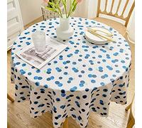 LKLNCXC Tablecloth Round Tablecloth 90 CM, Oil Proof Spill PVC Plastic Table Cloth, Wipeable Cover, Tablecloths, for Banquet, Parties, Dinner, Wedding, Holiday(C,90CM)