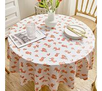 LKLNCXC Tablecloth Round Tablecloth 90 CM, Oil Proof Spill PVC Plastic Table Cloth, Wipeable Cover, Tablecloths, for Banquet, Parties, Dinner, Wedding, Holiday(A,110CM)