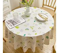 LKLNCXC Tablecloth Round Tablecloth 90 CM, Oil Proof Spill PVC Plastic Table Cloth, Wipeable Cover, Tablecloths, for Banquet, Parties, Dinner, Wedding, Holiday(B,120CM)