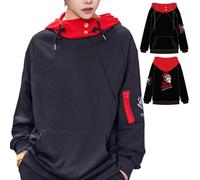 Lkmieos JJK Cosplay Hoodie Satoru Pullover Hoodie Anime Sweatshirt 3D Novelty Unisex Hooded, Red, XL