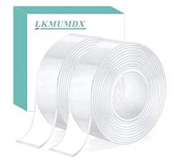 LKMUMDX Double Sided Nano Tape Heavy Duty, Strong Sticky Extra Large (3.0m*3cm*2mm) Removable Mounting Tape, Clear Multipurpose Wall Decor Adhesive Tape for Poster, Picture Hanging, Carpet, 2 Roll