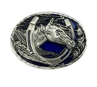 LKMY Fashion Mens Womens Vintage Native 3D Horse Belt Buckle,Western Cowboy Oval Scroll Belt Buckle (horse6)